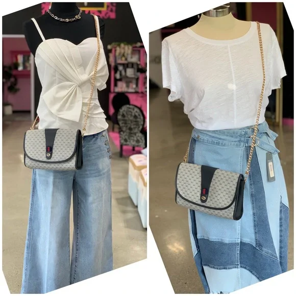 ❌SOLD❌Authentic vintage Gucci navy micro GG pouch clutch converted to crossbody - Picture 4 of 17